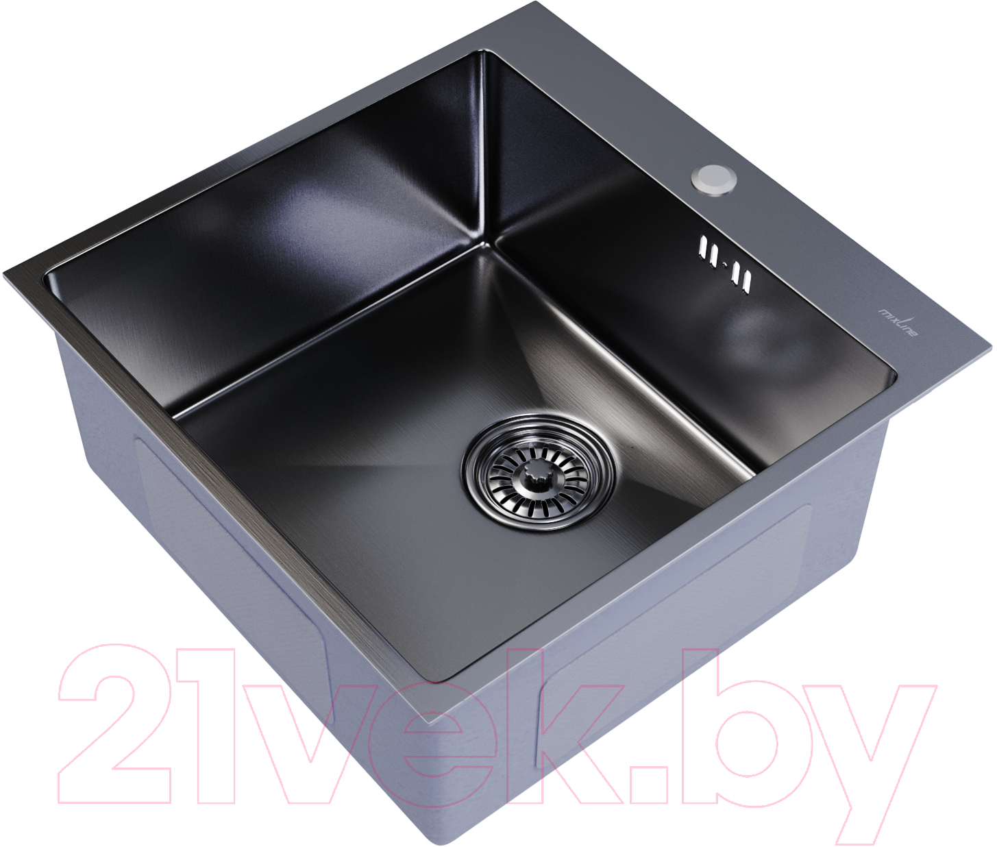 Мойка кухонная Mixline Pro 547230 (черный графит, с сифоном) — фото 2