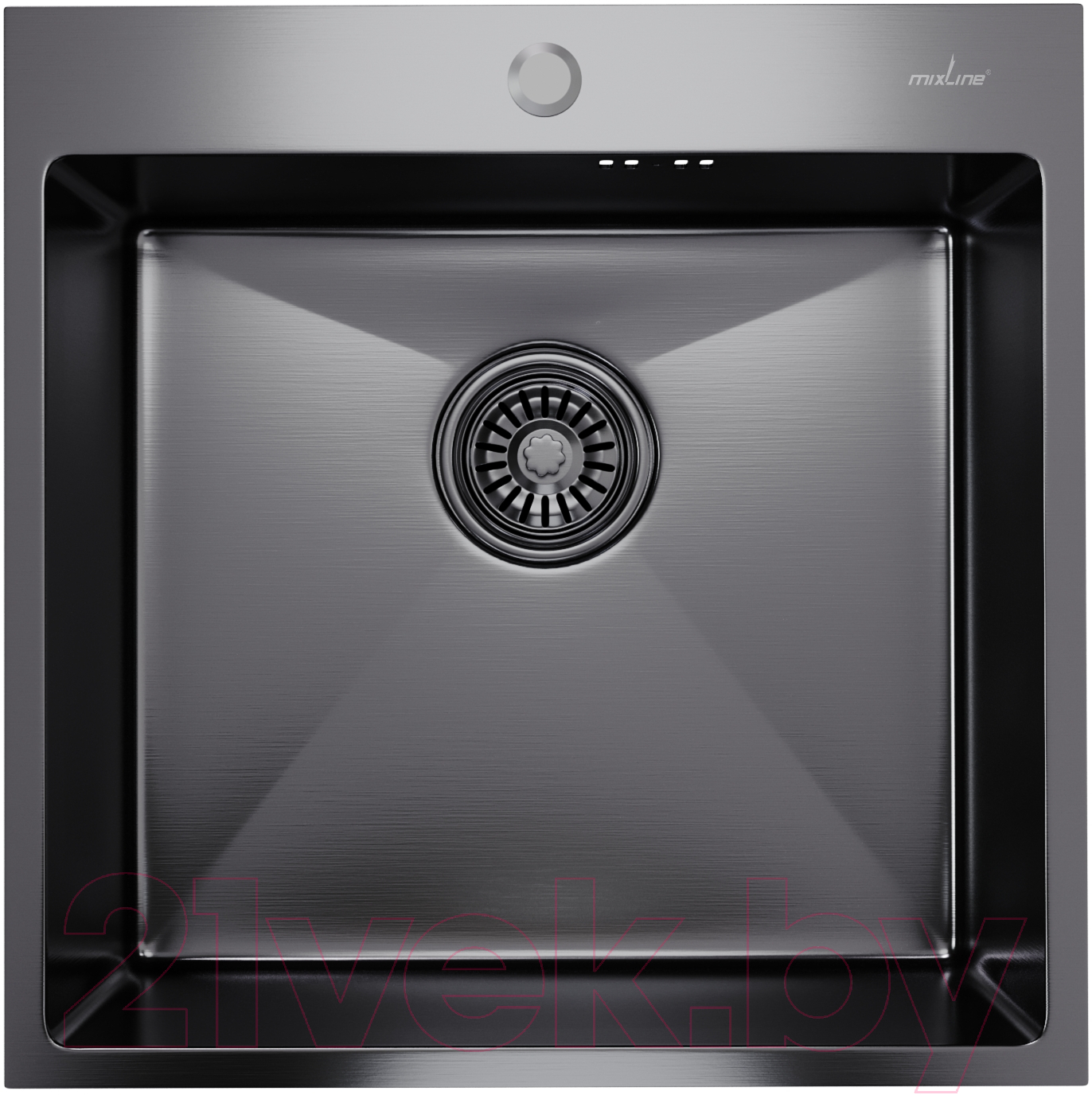 Мойка кухонная Mixline Pro 547230 (черный графит, с сифоном)