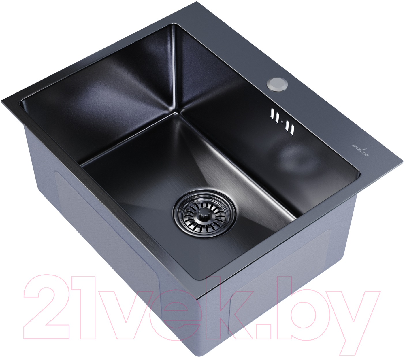 Мойка кухонная Mixline Pro 547234 (черный графит, с сифоном) — фото 2