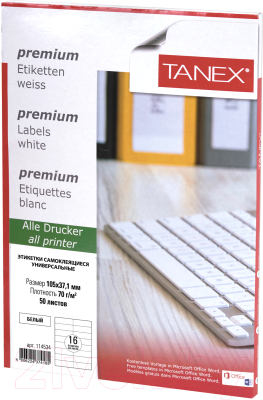 Набор этикеток Tanex 114534 (белый)