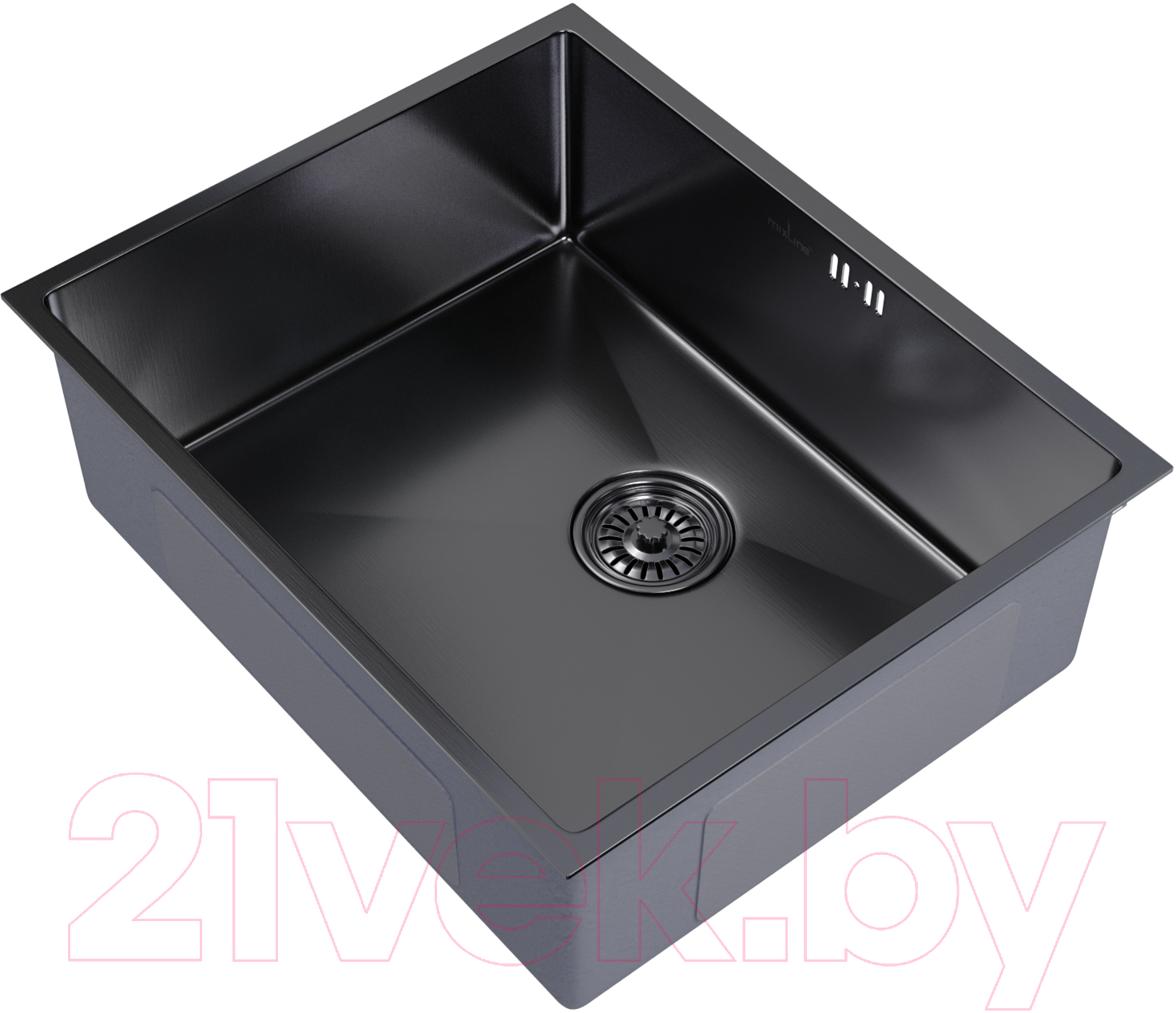 Мойка кухонная Mixline Pro 547232 (черный графит, с сифоном) — фото 2