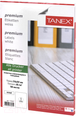 Набор этикеток Tanex 114547 (белый глянцевый)