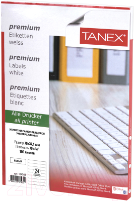 Набор этикеток Tanex 114548 (белый)