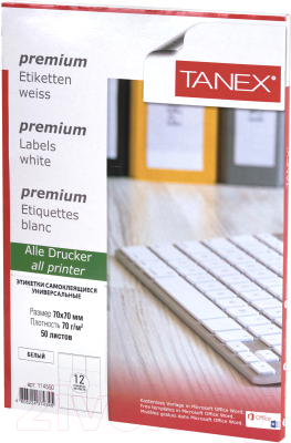 Набор этикеток Tanex 114550 (белый)