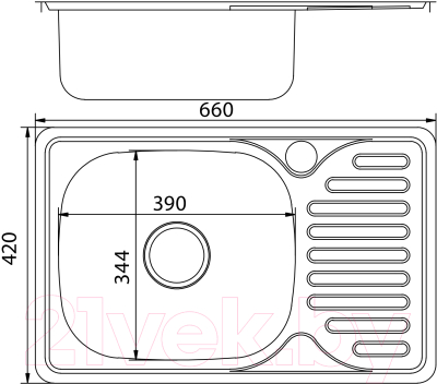 Мойка кухонная Mixline R 536117 (с сифоном)