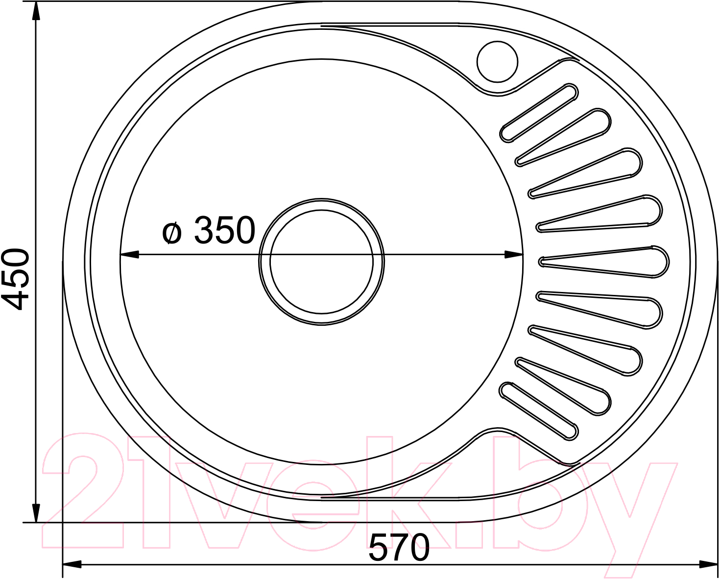 Мойка кухонная Mixline Овал R 533710