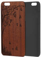 Чехол-накладка Case Wood для iPhone SE 2020/2022 (сапеле/череп женский) - 