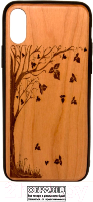 Чехол-накладка Case Wood для iPhone SE 2020/2022 (черешня/осень)