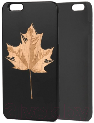 Чехол-накладка Case Wood для iPhone SE 2020/2022 (черный/клен)