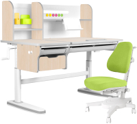 

Парта+стул Kinderzen, Dali Plus Armata надстройка, ящик, органайзер и подставка