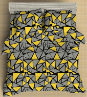 Комплект постельного белья Amore Mio Мако-сатин Debris Микрофибра Евро / 26276 (желтый/серый) - 