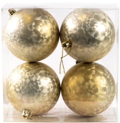 Набор шаров новогодних Белбогемия Туман / 27629680 (4шт, золото)