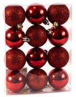 Набор шаров новогодних Белбогемия Глянцевый блеск / 27629710 (12шт, красный) - 