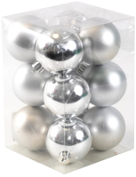 Набор шаров новогодних Белбогемия Лоран / 28372535 (12шт, серебристый) - 