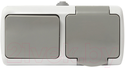 Блок выключатель+розетка EKF EFRV16-050-30-540