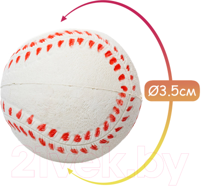 Игрушка для собак Duvo Plus Мяч бейсбольный / 10161/wihte (белый)