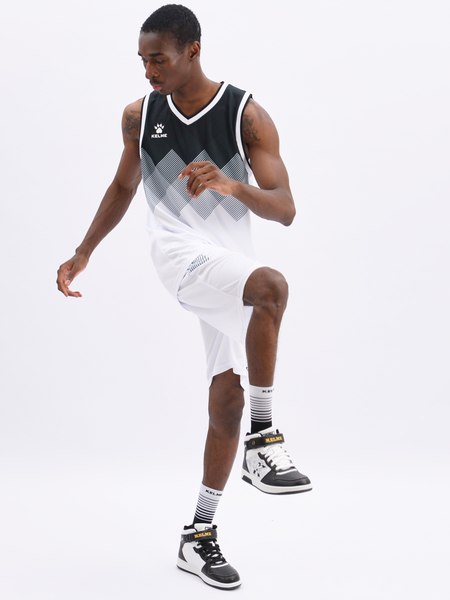 Баскетбольная форма Kelme Basketball Clothes / 8052LB1001-103 (S, белый/черный)