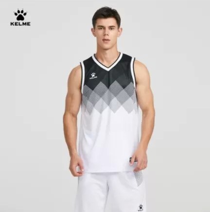 Баскетбольная форма Kelme Basketball Clothes / 8052LB1001-103 (S, белый/черный)