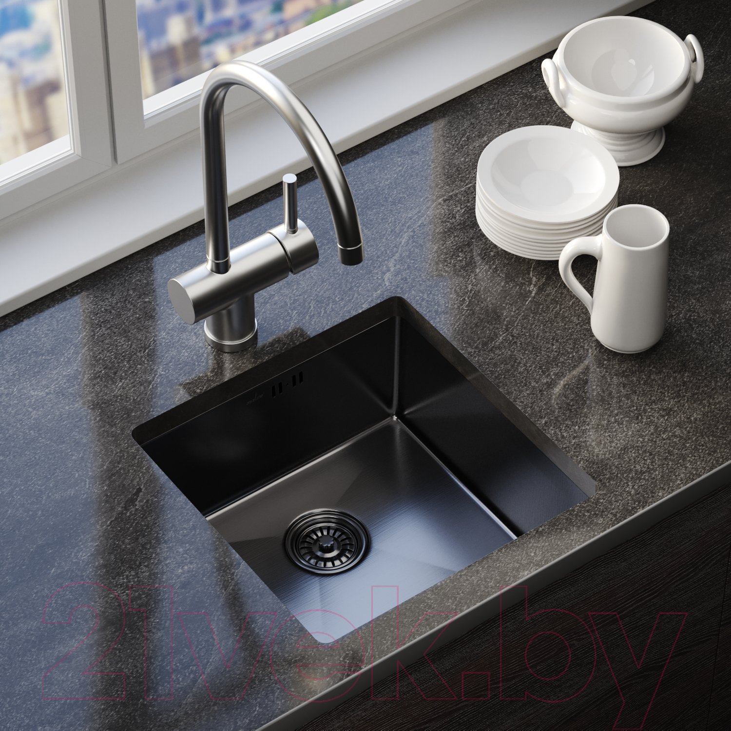 Мойка кухонная Mixline Pro 547226 (черный графит) — фото 4