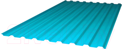 Монолитный поликарбонат Sunnex МП-20 Профилированный 1150x2000x0.8мм (бирюзовый)