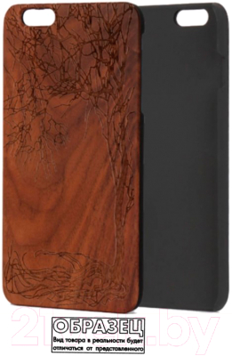 Чехол-накладка Case Wood для iPhone X (грецкий орех/зима)