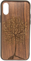 Чехол-накладка Case Wood для iPhone X (грецкий орех/осень) - 
