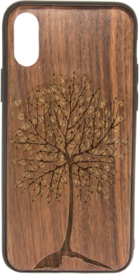 Чехол-накладка Case Wood для iPhone X (грецкий орех/осень)