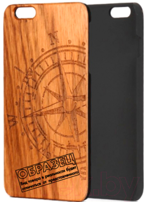 Чехол-накладка Case Wood для iPhone X (зебрано/компас)