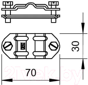 Соединитель токоотвода OBO Bettermann FL 30x40 233 A VA Rd8-10 / 5336457