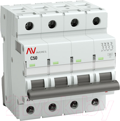 Изображение товара Выключатель автоматический EKF Averes AV-6 4P 50A (C) 6kA / mcb6-4-50C-av