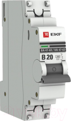 Выключатель автоматический EKF PROxima ВА 47-63 1P 20А (B) 4.5kA / mcb4763-1-20B-pro