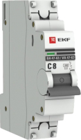 Выключатель автоматический EKF PROxima ВА 47-63 1P 8А (C) 4.5kA / mcb4763-1-08C-pro - 