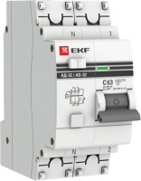 Дифференциальный автомат EKF PROxima АД-32 2P 63А (C) 300мА тип AC 4.5кА / DA32-63-300-pro - 