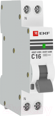 Дифференциальный автомат EKF АВДТ-63М 16А/10мА / DA63M-16-10