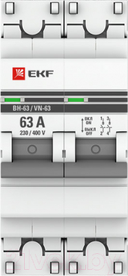 Выключатель нагрузки EKF PROxima ВН-63 2р 63А / sl63-2-63-pro