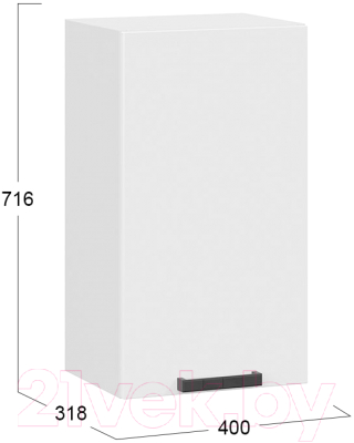 Шкаф навесной для кухни ТриЯ Детройт 1В4 исп. 2 (белый/белый глянец)
