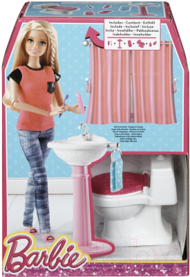 Комплект аксессуаров для кукольного домика Barbie Dream Bathroom / CFG65/CHR36