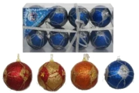 Набор шаров новогодних Snowmen Со звездами / Е60378 (8шт, в ассортименте) - 