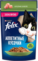 Влажный корм для кошек Felix Аппетитные кусочки со вкусом кролика в желе (75г) - 