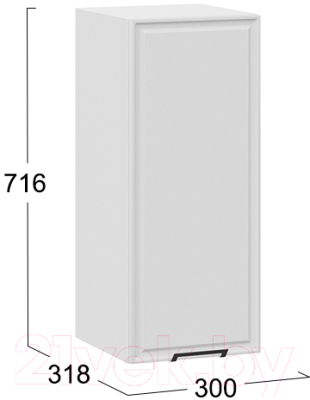 Шкаф навесной для кухни ТриЯ Белладжио 1В3 (белый/фон белый)