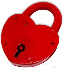 Замок навесной СТАРТ ЗВС-2 Сердечко 2 ключа (красный)
