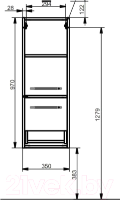 Шкаф-полупенал для ванной Эстет Elin L 35x36.6x97 / ФР-00003353