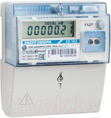 Счетчик электроэнергии электронный Энергомера Многотарифный CE102 R5.1 145 J 1ф 5-60А