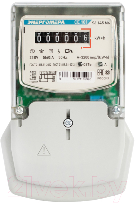 Энергомера CE101 S6 145 М6 1ф 5-60А Счетчик электроэнергии индукционный ...