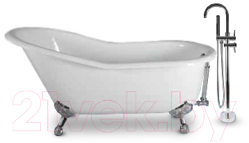 Ванна чугунная Luxing LZG-02 168x77 (с ножками никель)
