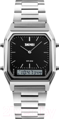 Часы наручные мужские Skmei 1220-1 (серебристый/черный)