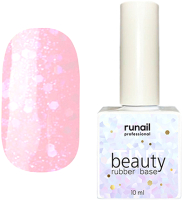 

База для гель-лака RuNail, Beauty Tint Glitter Mix Каучуковая цветная №6769