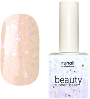 

База для гель-лака RuNail, Beauty Tint Glitter Mix Каучуковая цветная №6771