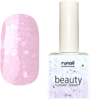 

База для гель-лака RuNail, Beauty Tint Glitter Mix Каучуковая цветная №6774