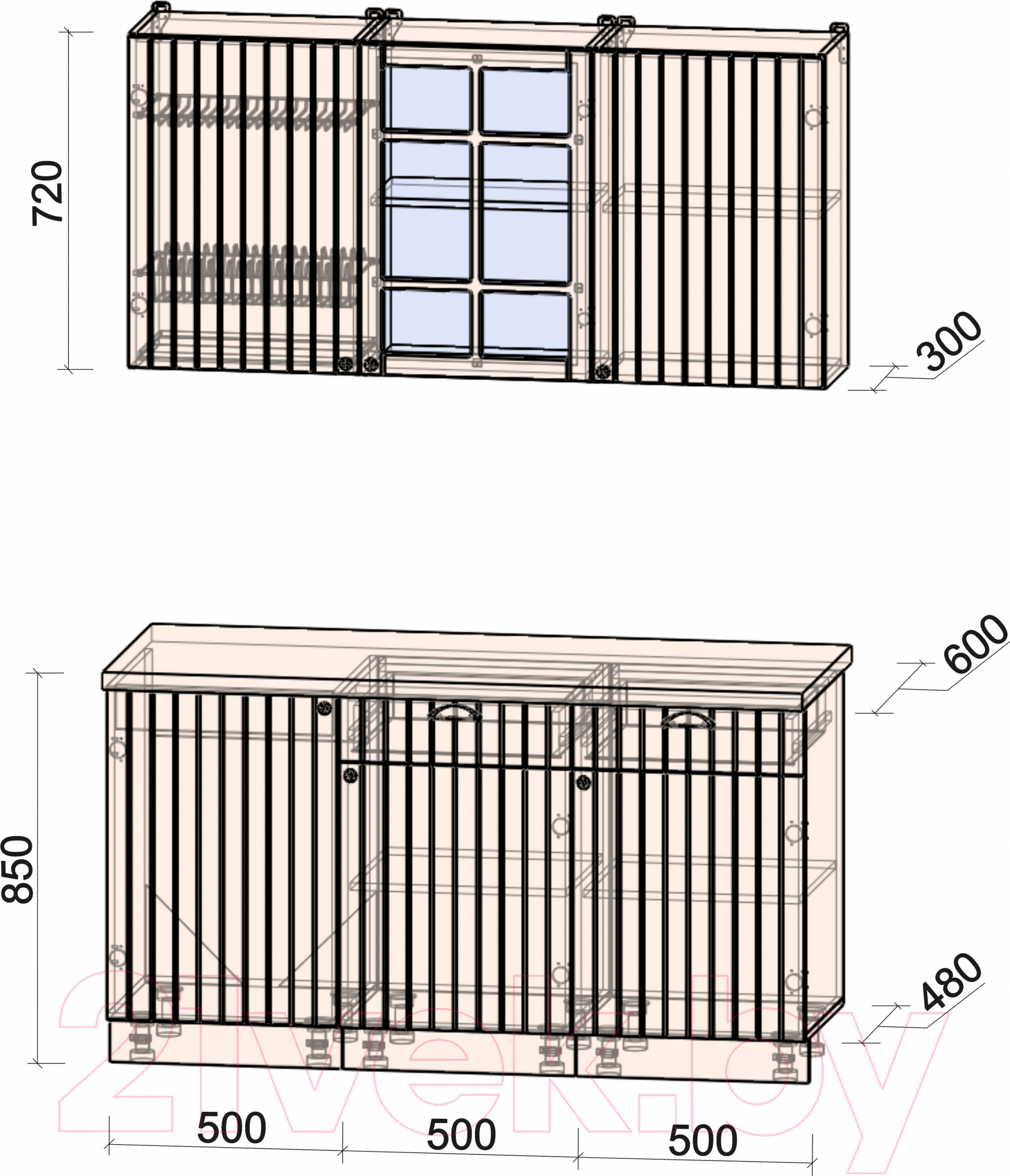 Готовая кухня Интерлиния Берес 1.5А